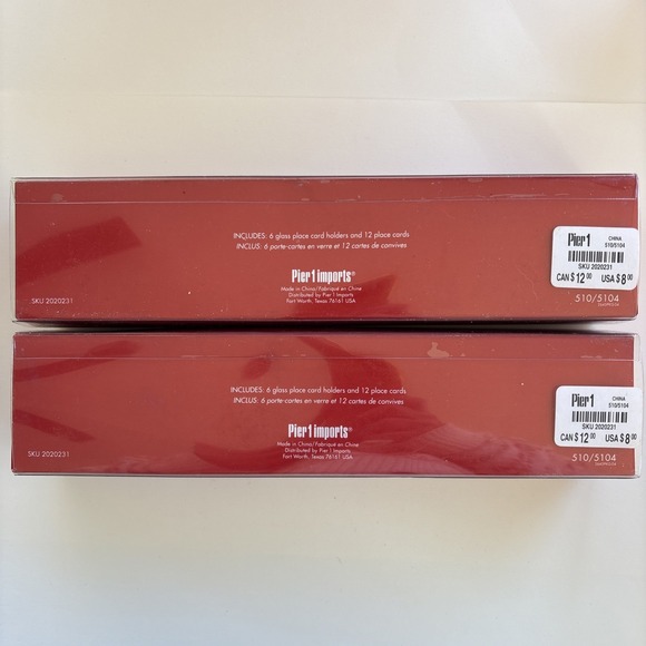 Pier 1 Imports Red & Gold Place Card Holders 12 Christmas Ornaments 2 Boxes of 6 - Picture 4 of 6